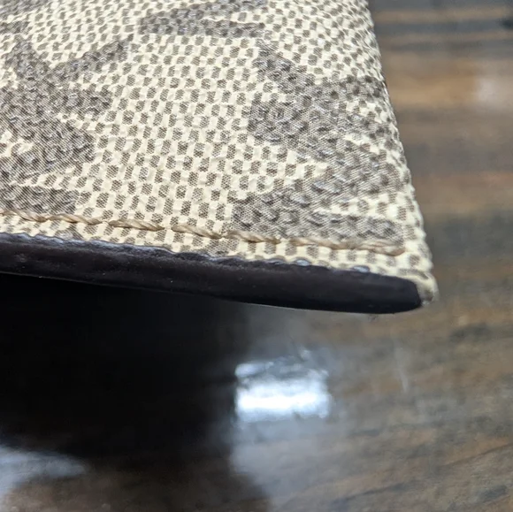 Michael Kors Fulton Large Zip Clutch Wristlet MK Signature Brown Tan - Picture 3 of 8